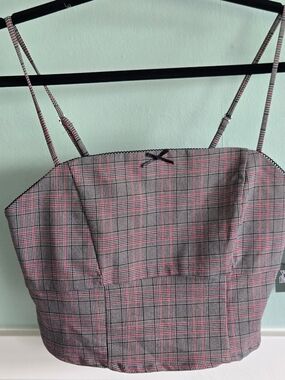 Wild fable Plaid Top in Black, Red, Cream Adjustable Straps Size Medium Womens
